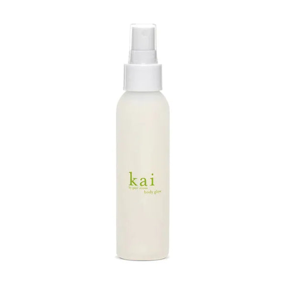 White bottle of 'kai' body mist on a white background