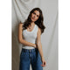 Kendra Brushed Sweater U-Neck Tank in Pacific Stripe - Romantiques