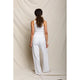 Lorana Linen Drawstring Pants in White - Romantiques