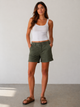 Morrison Denim Confidante Denim Shorts in Army Green - Romantiques