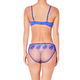 Blue lace lingerie set on a white background