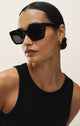 Hideaway Polarized Sunglasses in Polished Black-Grey - Romantiques