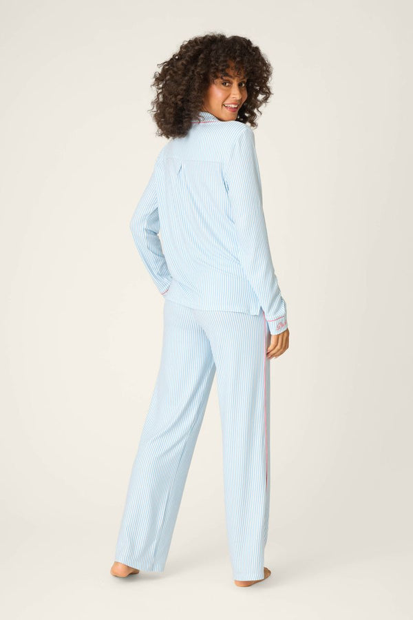 Western Blooms Striped PJ Set in Dream Blue - Romantiques