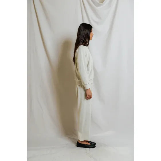 Perfect White Tee Eliana Loop Terry Capri Pant in Oatmeal - Romantiques