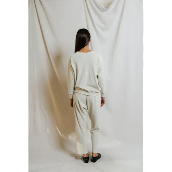 Perfect White Tee Eliana Loop Terry Capri Pant in Oatmeal - Romantiques