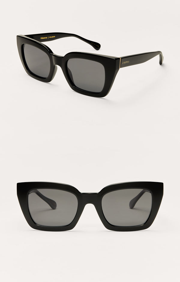 Hideaway Polarized Sunglasses in Polished Black-Grey - Romantiques