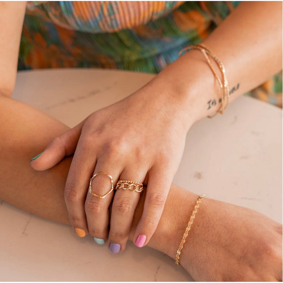 Chain ring in Gold and Silver - Romantiques
